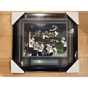 Jake Elliott signed autographed Philadelphia Eagles SBLII 11x14 Photo Framed PSA
